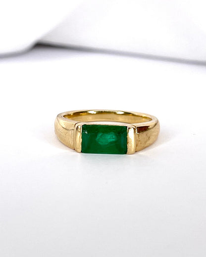 Bague Jonc Émeraude 1.10 carat "Alicia" - Elliade Paris