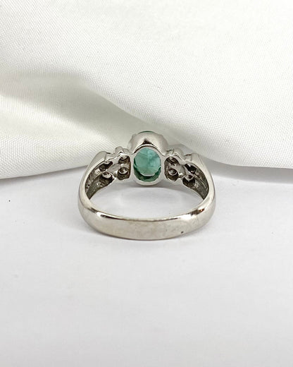 Bague Jonc Émeraude 1.70 carat &amp; 8 Diamants &quot;Fiona&quot; - Elliade Paris