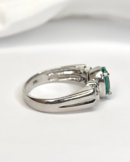 Bague Jonc Émeraude 1.70 carat &amp; Diamants 0.32 ct 5,83 "Fiona" - Elliade Paris