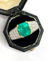 Bague Jonc Émeraude 3.80 carats, Diamants 1.08 carat & Or 8,7g "Florine" - Elliade Paris