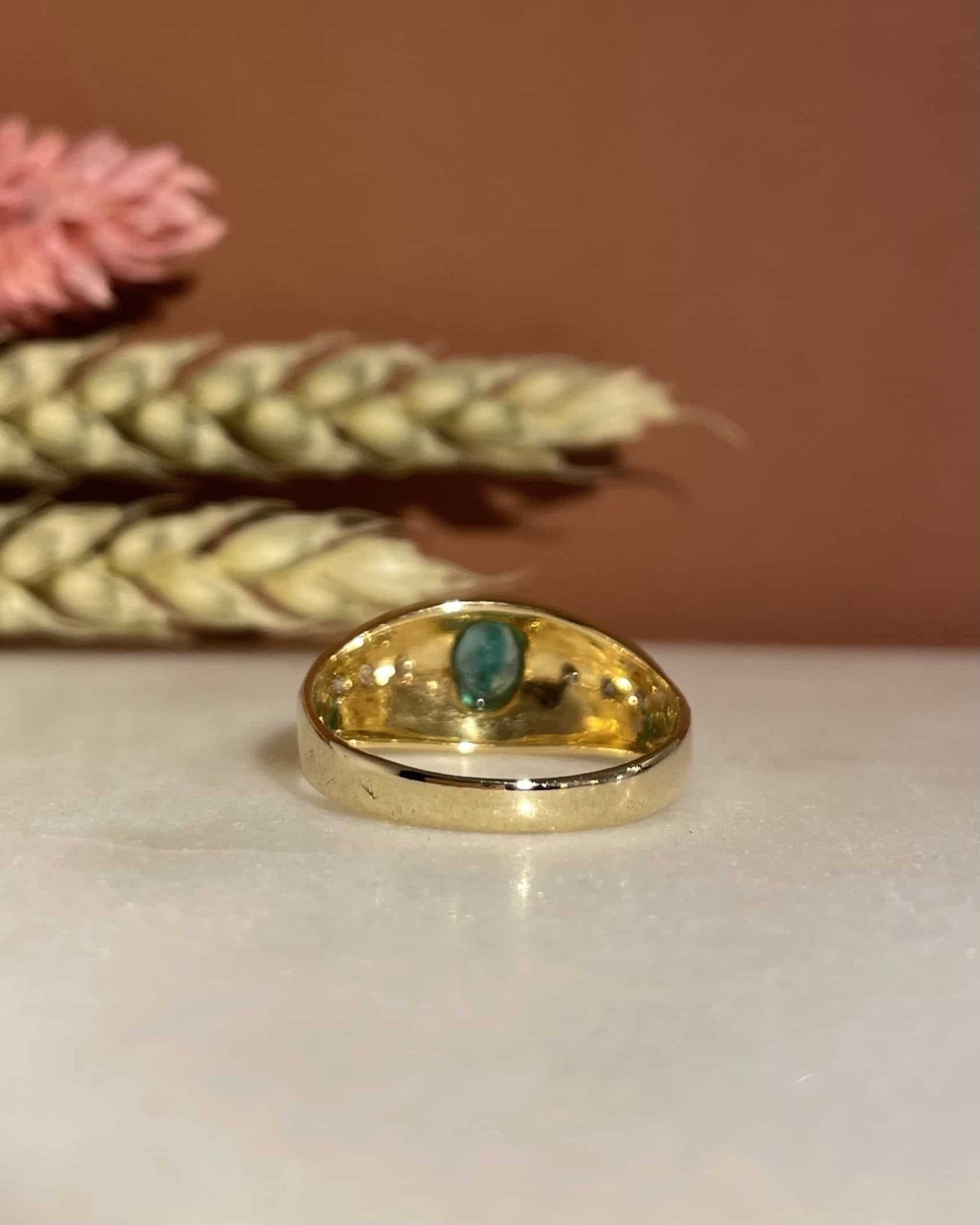 Bague Jonc Émeraude &amp; Diamants "Azénor" - Elliade Paris