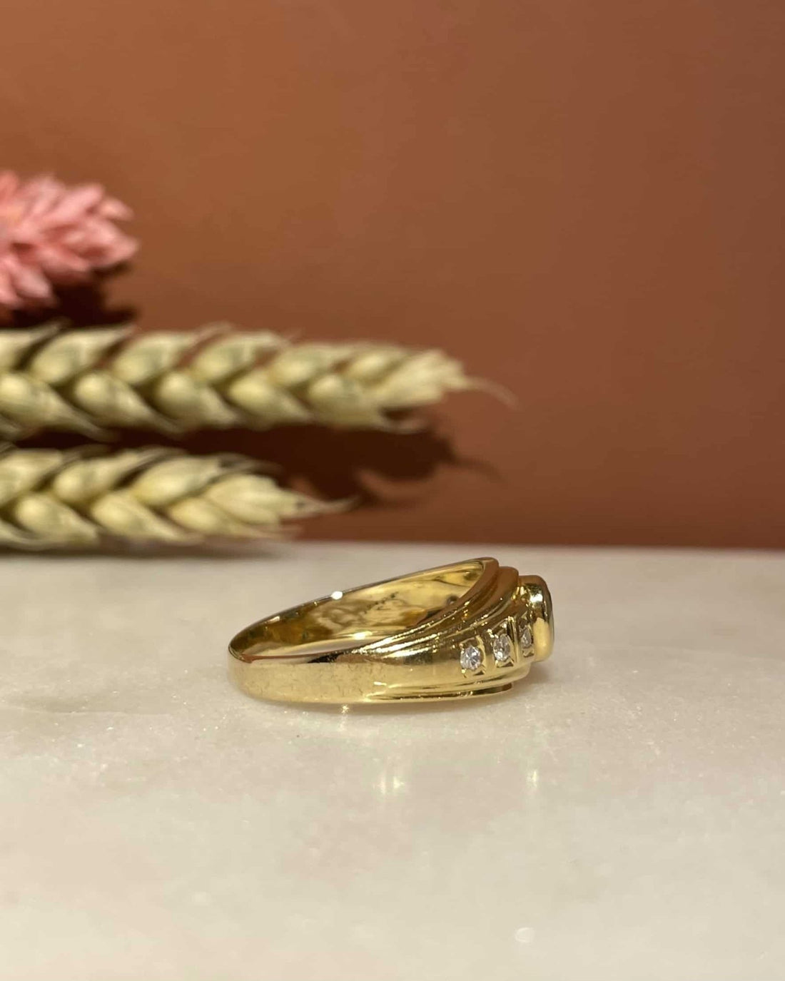 Bague Jonc Émeraude &amp; Diamants &quot;Azénor&quot; - Elliade Paris