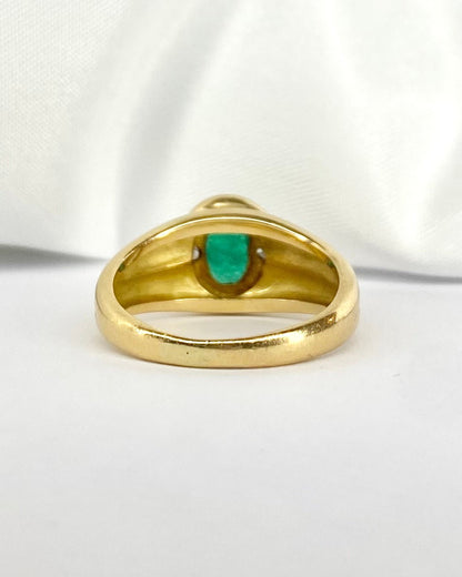 Bague Jonc Émeraude &amp; Diamants &quot;Carmélia&quot; - Elliade Paris