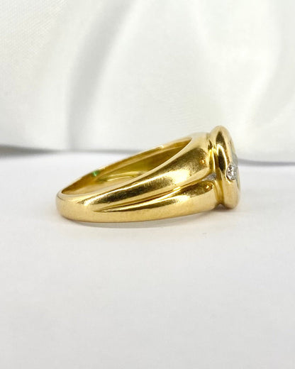 Bague Jonc Émeraude &amp; Diamants &quot;Carmélia&quot; - Elliade Paris