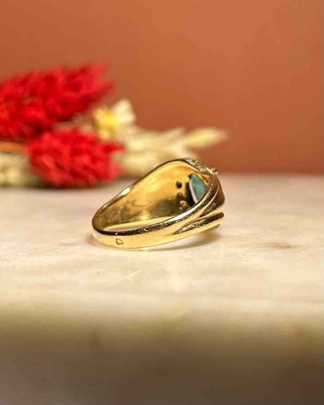 Bague Jonc Emeraude &amp; Diamants "Ondine" - Elliade Paris