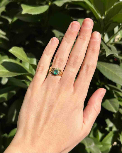 Bague Jonc Emeraude &amp; Diamants &quot;Ondine&quot; - Elliade Paris