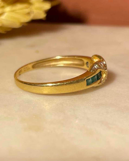 Bague Jonc Émeraudes &amp; Diamants &quot;Emiliana&quot;