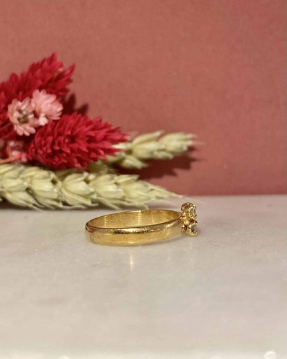 Bague Jonc Fleur Or &amp; Diamants Fleur &quot;Lydia&quot; - Elliade Paris