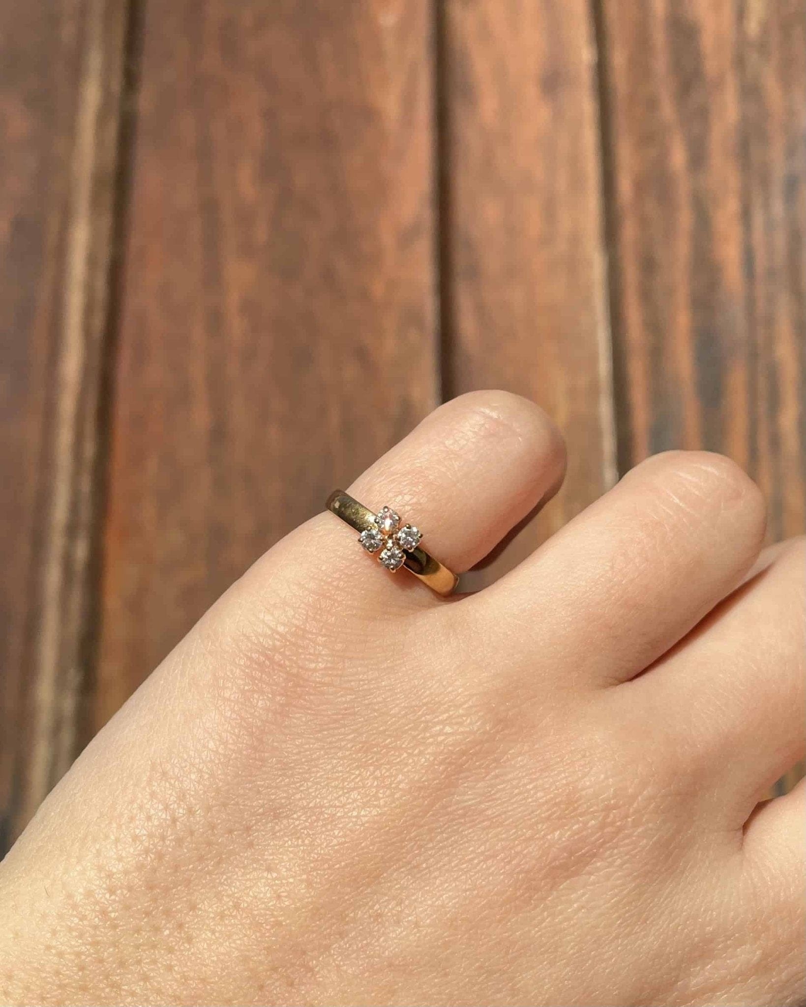 Bague Jonc Fleur Or &amp; Diamants Fleur "Lydia" - Elliade Paris
