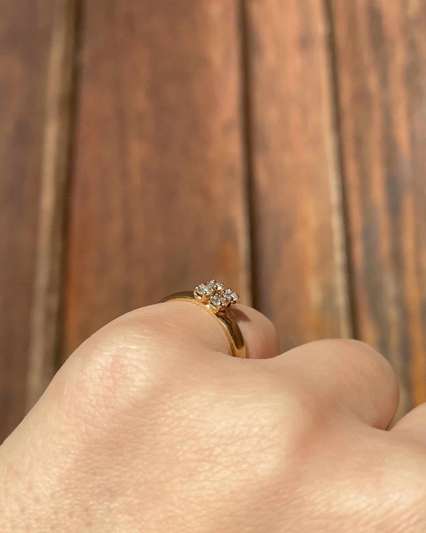 Bague Jonc Fleur Or &amp; Diamants Fleur "Lydia" - Elliade Paris