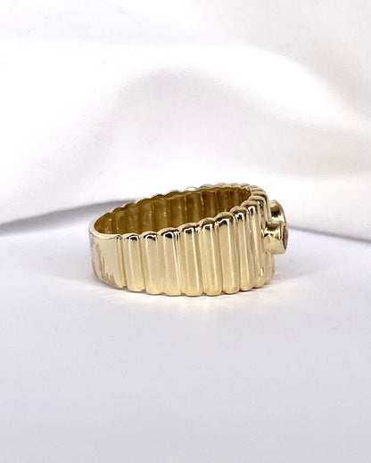 Bague Jonc Grenat, Citrines &amp; Or Jaune 5g "Ornella" - Elliade Paris