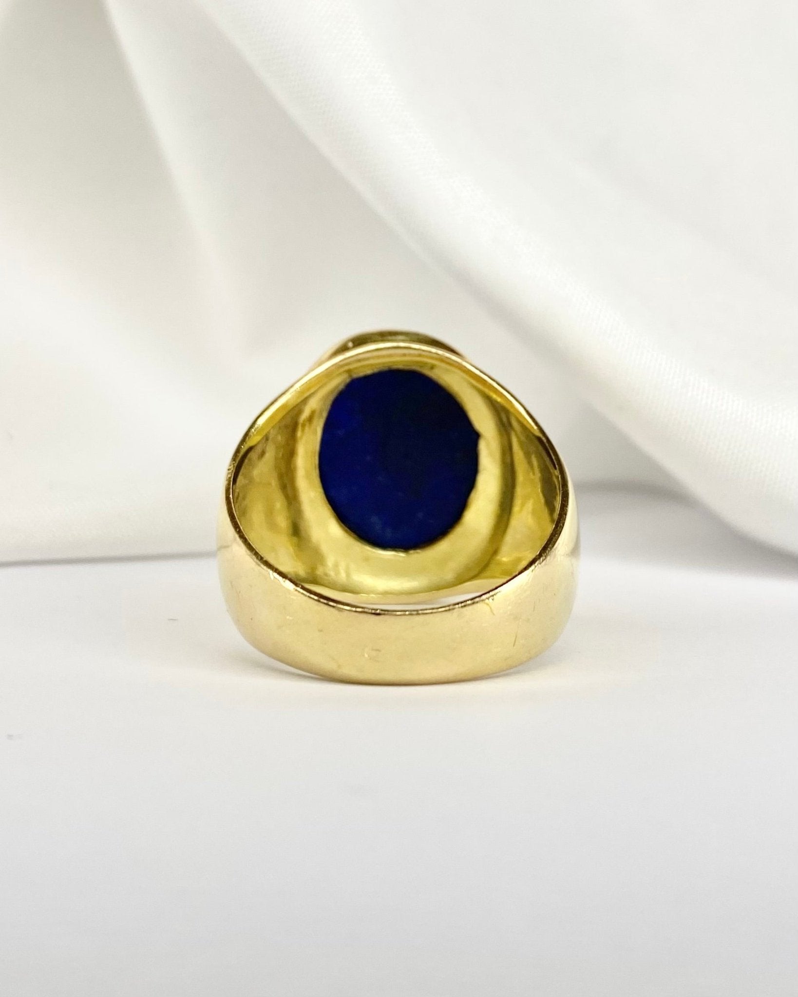 Bague Jonc Lapis - Lazuli 7.50 carats &amp; Or Jaune 10 g "Lucia" - Elliade Paris