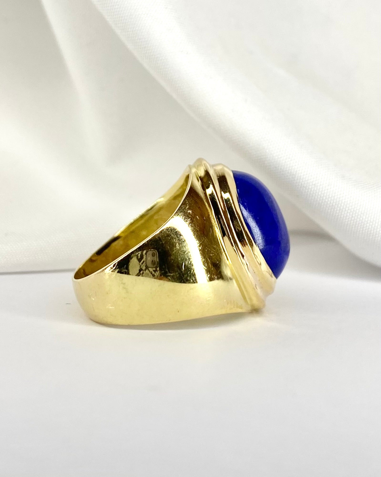 Bague Jonc Lapis - Lazuli 7.50 carats &amp; Or Jaune 10 g "Lucia" - Elliade Paris