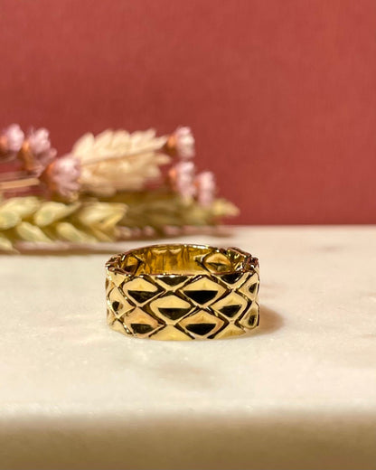 Bague Jonc Maille Or 18 Carats &quot;Nathalie&quot; - Elliade Paris
