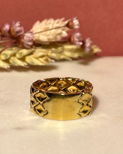 Bague Jonc Maille Or 18 Carats &quot;Nathalie&quot; - Elliade Paris
