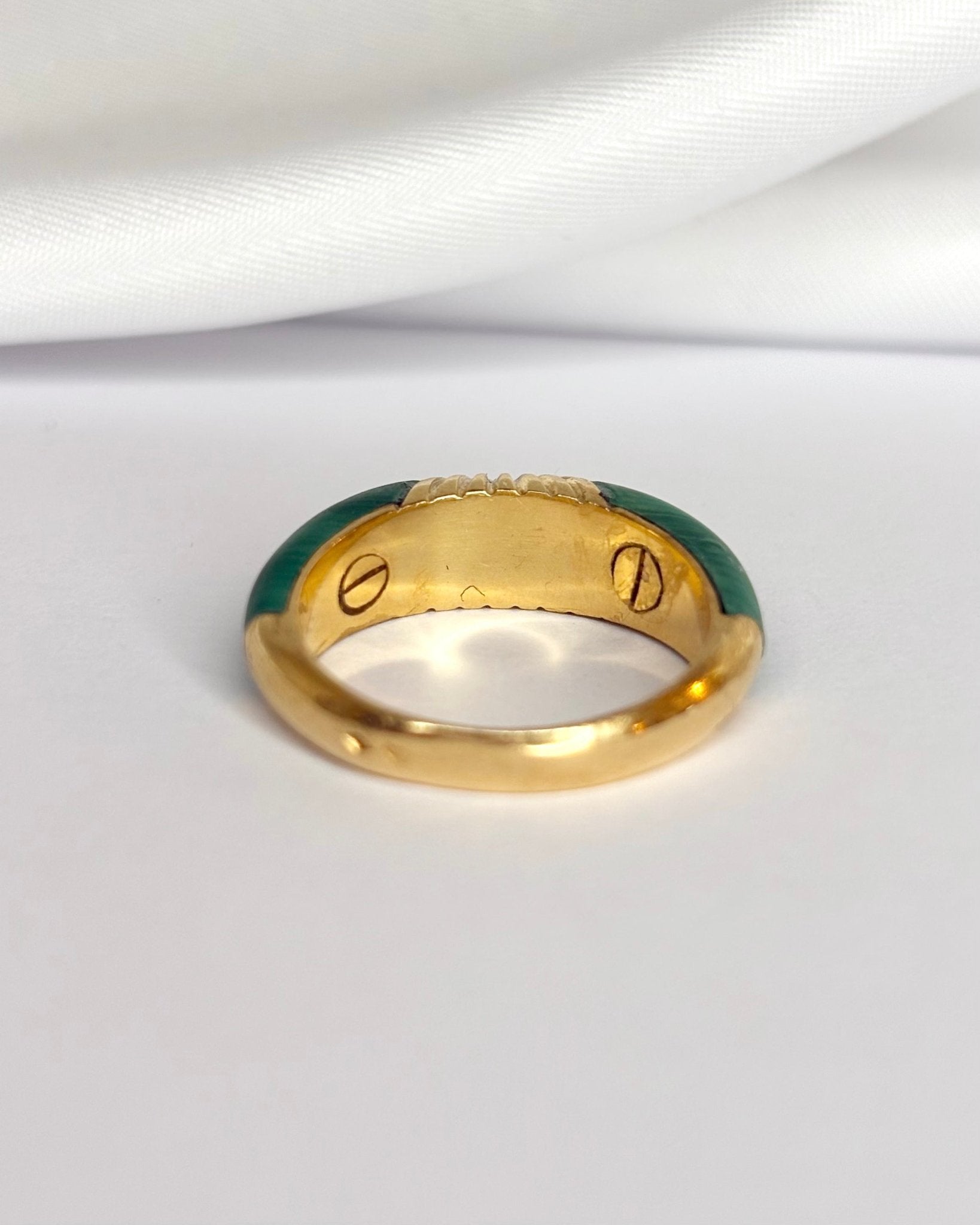 Bague Jonc Malachites "Sami" - Elliade Paris