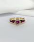 Bague Jonc Marguerite Rubis 0.62 carat & 12 Diamants "Zita" - Elliade Paris
