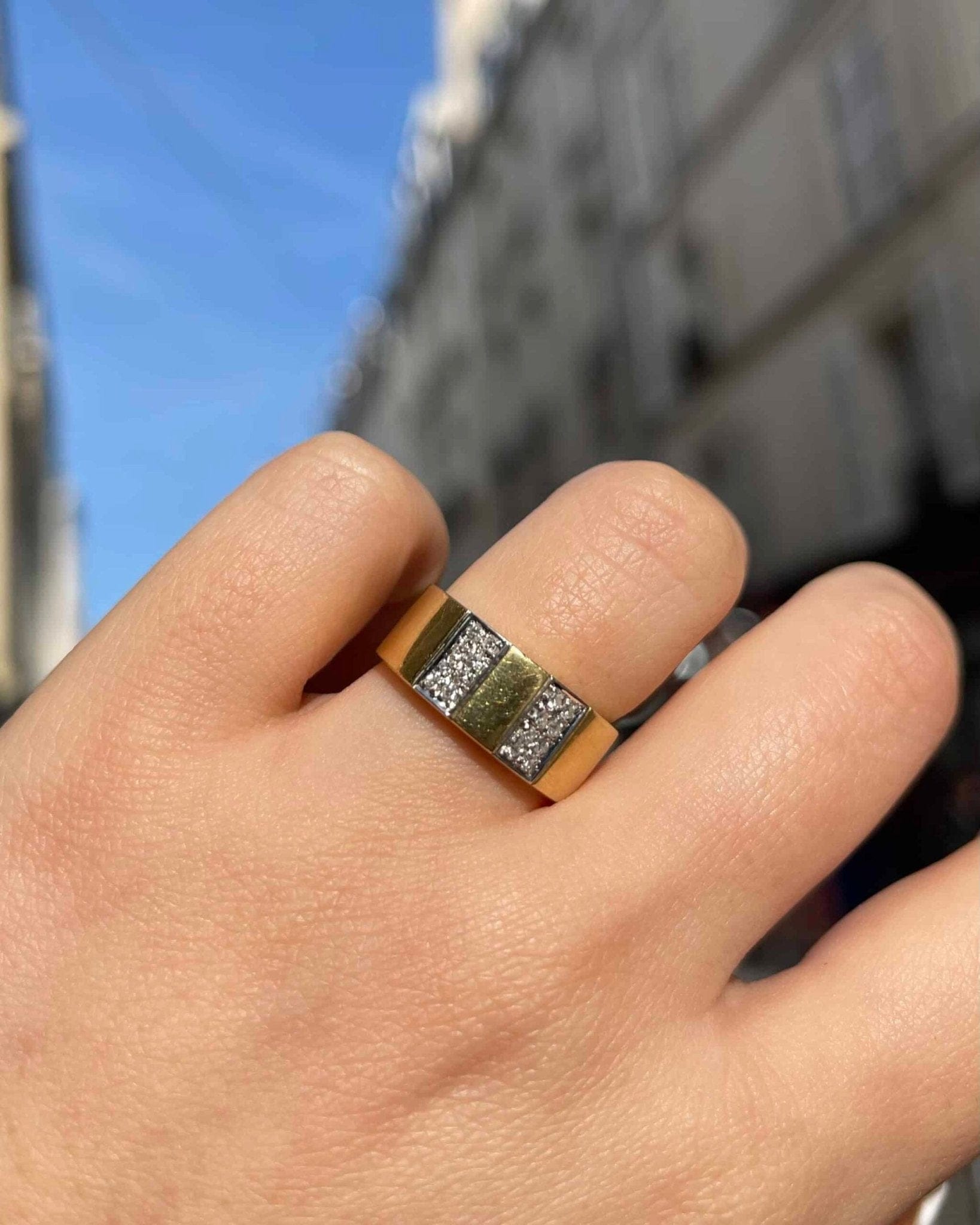 Bague Jonc Or &amp; 16 Diamants "Toria" - Elliade Paris