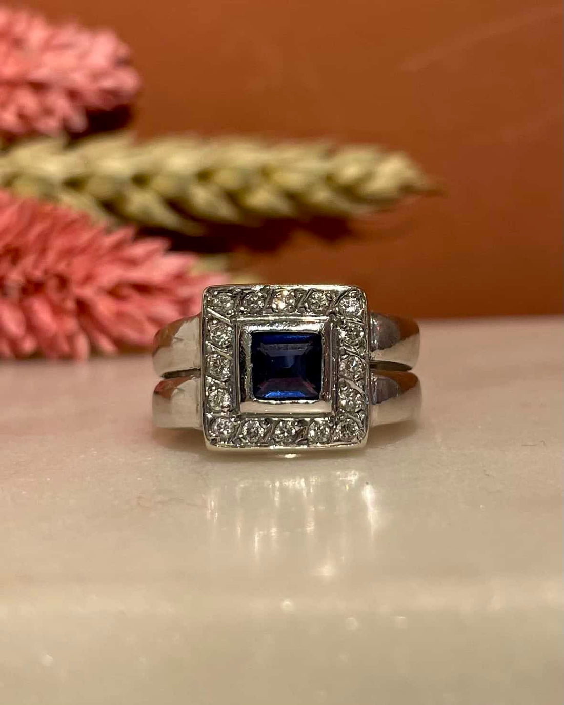 Bague Jonc Saphir et Diamants &quot;Orlina&quot;