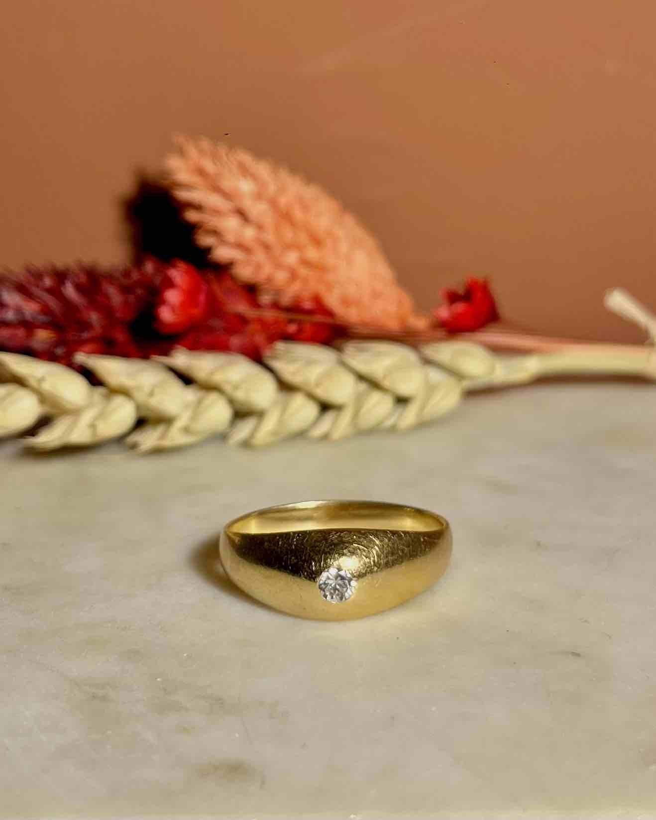 Bague jonc or &amp; Diamant "Diana" - Elliade Paris