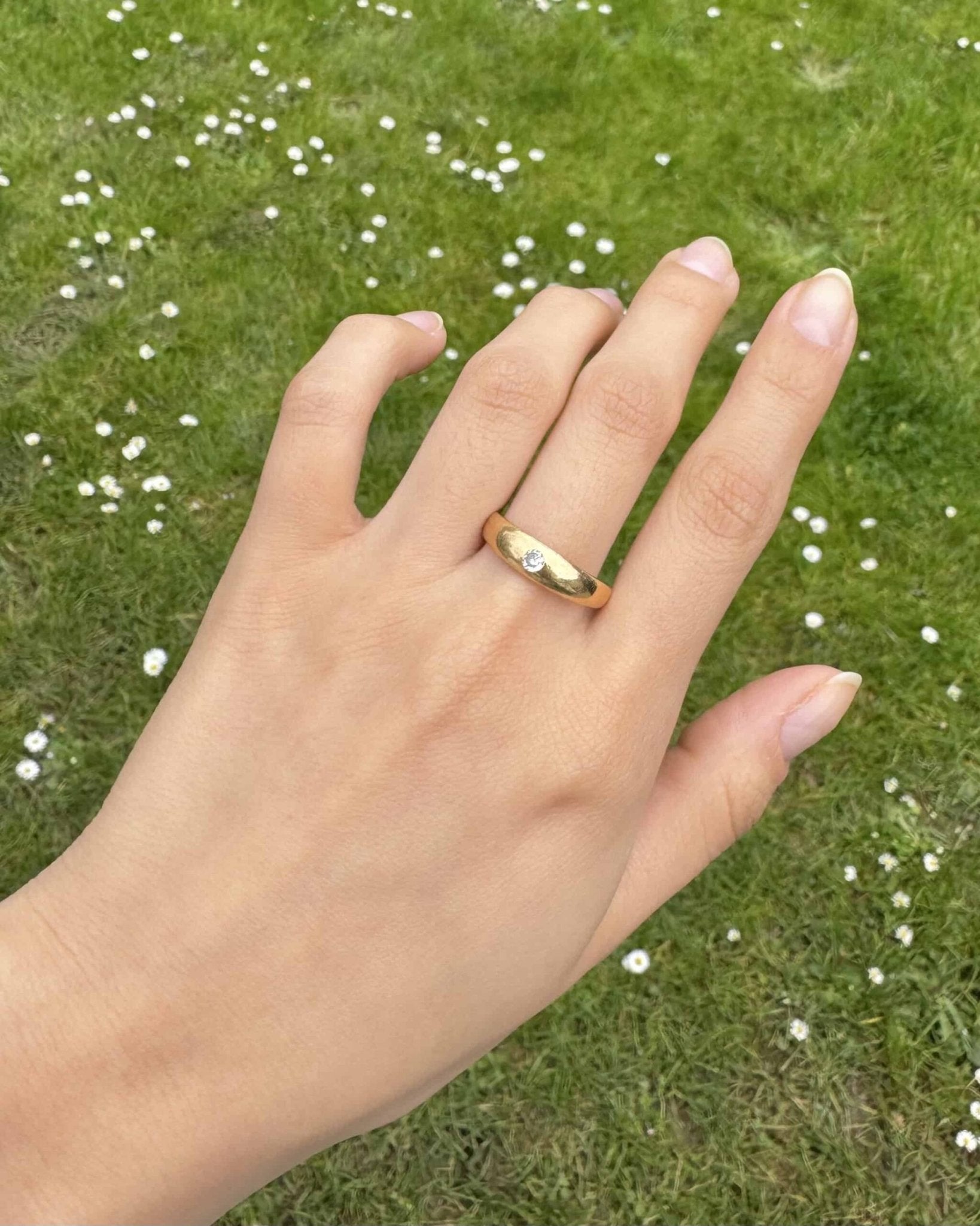 Bague Jonc or &amp; Diamant "Freya" - Elliade Paris