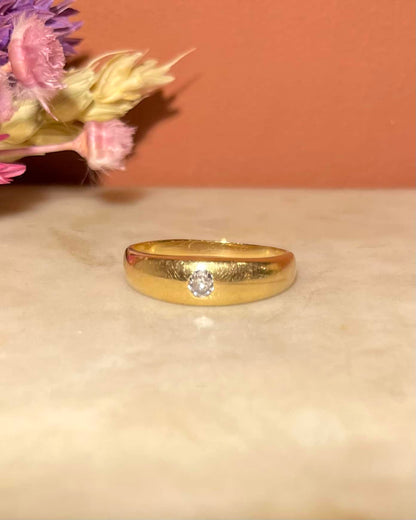 Bague Jonc or &amp; Diamant &quot;Freya&quot; - Elliade Paris