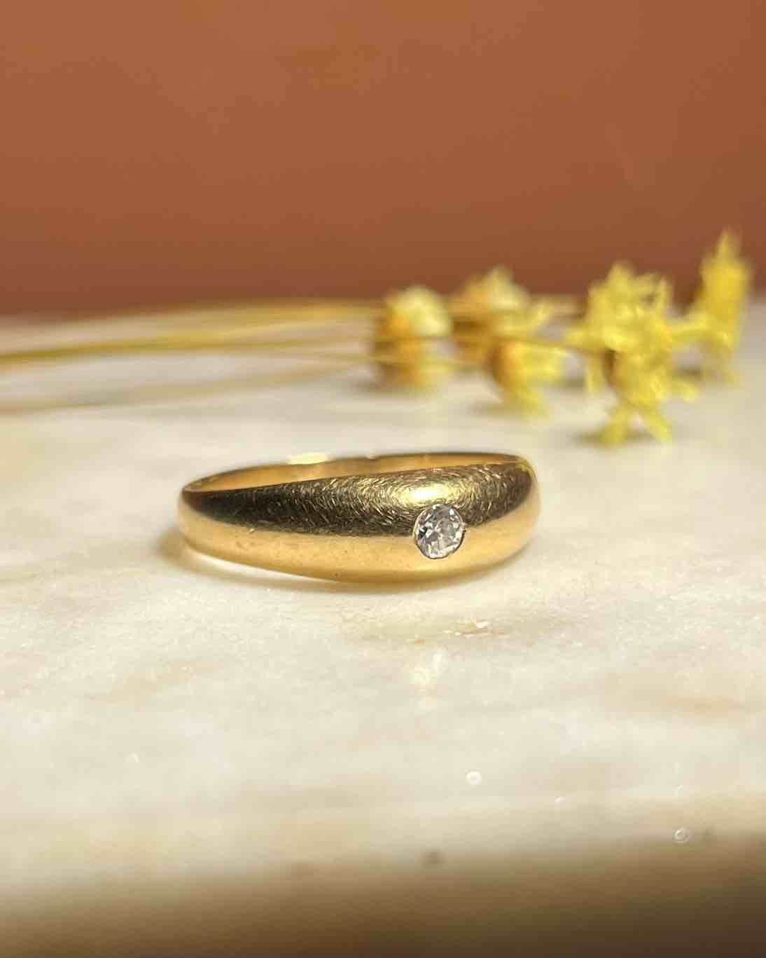 Bague jonc or &amp; Diamant &quot;Maïna&quot; - Elliade Paris