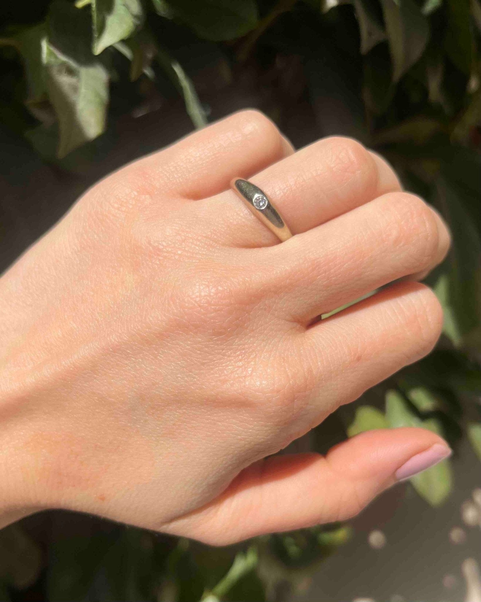 Bague Jonc or &amp; Diamant "Olga" - Elliade Paris