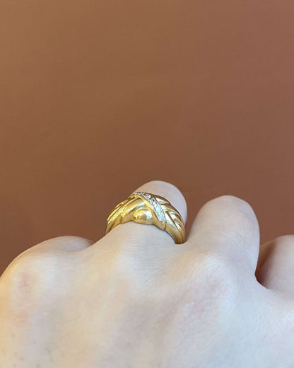 Bague Jonc Or &amp; Diamants &quot;Nelly&quot; - Elliade Paris