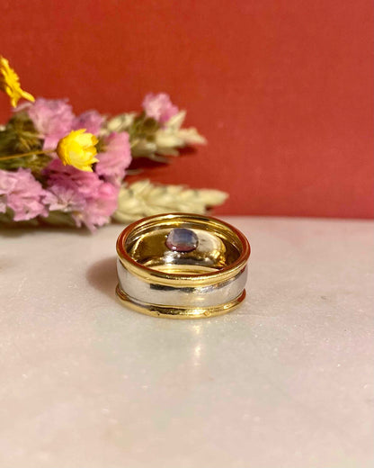 Bague Jonc Saphir 0.90 carat &amp; Diamants &quot;Romy&quot;