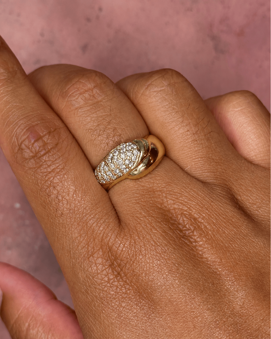 Bague Jonc Or Jaune &amp; Diamants 0.86 carat 5g "Shelby" - Elliade Paris