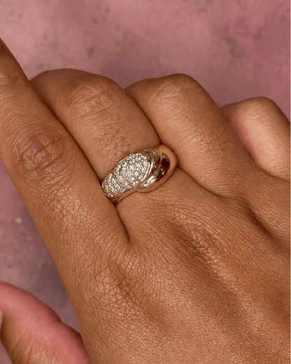 Bague Jonc Or Jaune &amp; Diamants 0.86 carat 5g "Shelby" - Elliade Paris