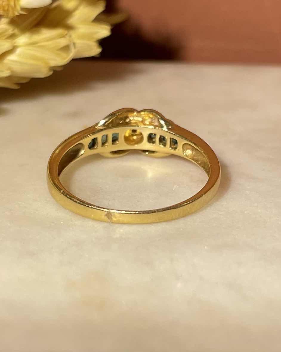 "Emiliana" Emerald &amp;amp; Diamond Bangle Ring