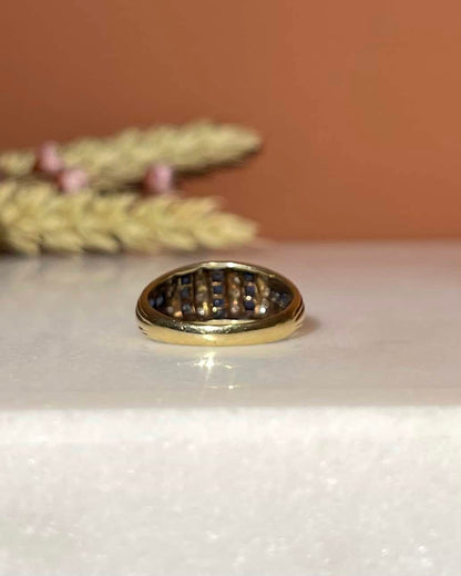 Bague Jonc Saphirs &amp; diamants &quot;Klaudia&quot;