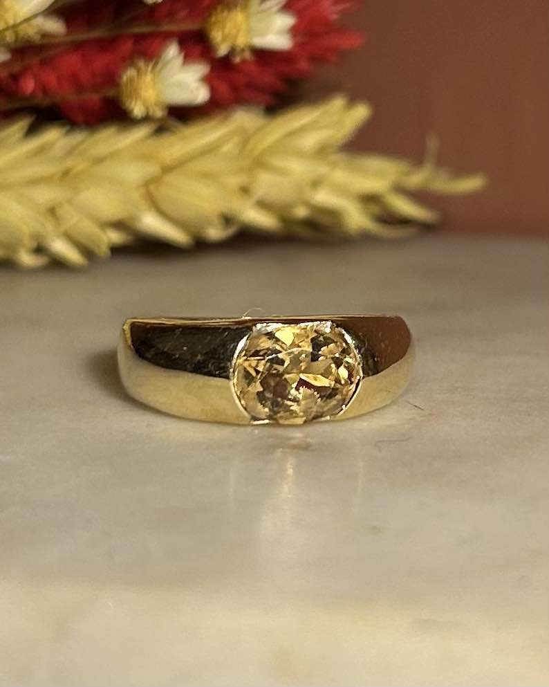 Bague Jonc Citrine &quot;Claret&quot;