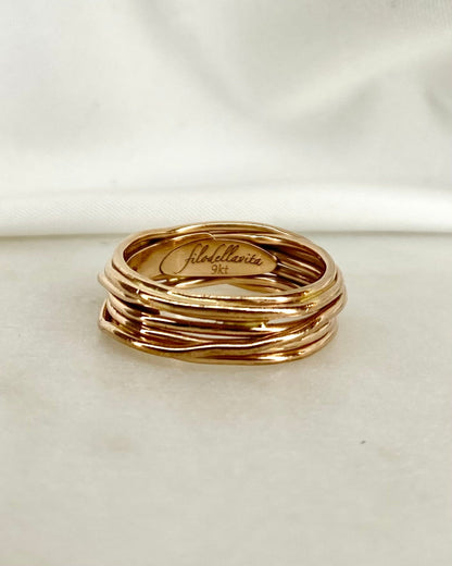 Bague Jonc Or Rose 3,82g &quot;Elsie&quot; - Elliade Paris