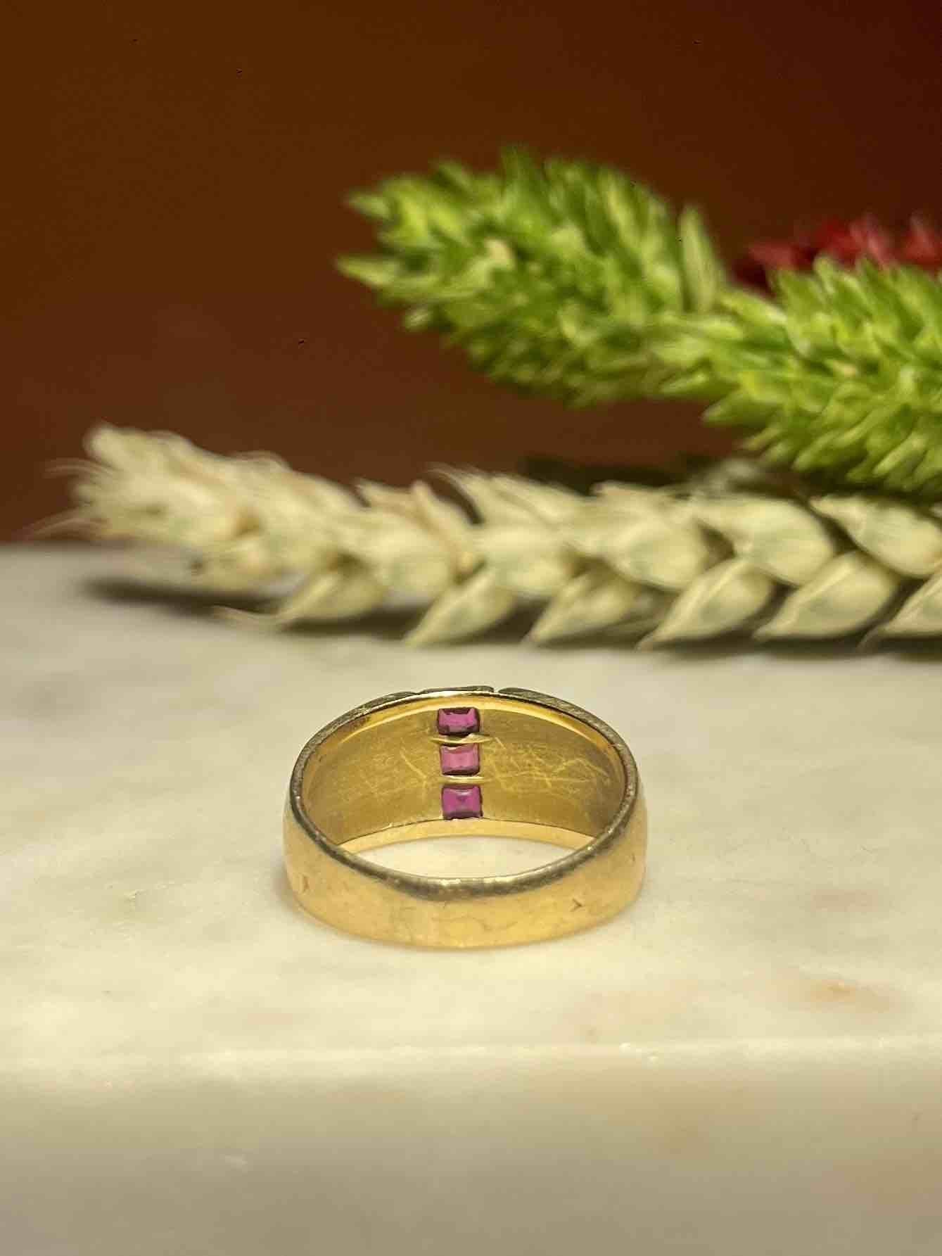Bague Jonc Or &amp; Rubis "Murielle" - Elliade Paris
