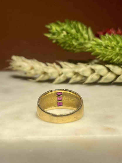 Bague Jonc Or &amp; Rubis &quot;Murielle&quot; - Elliade Paris