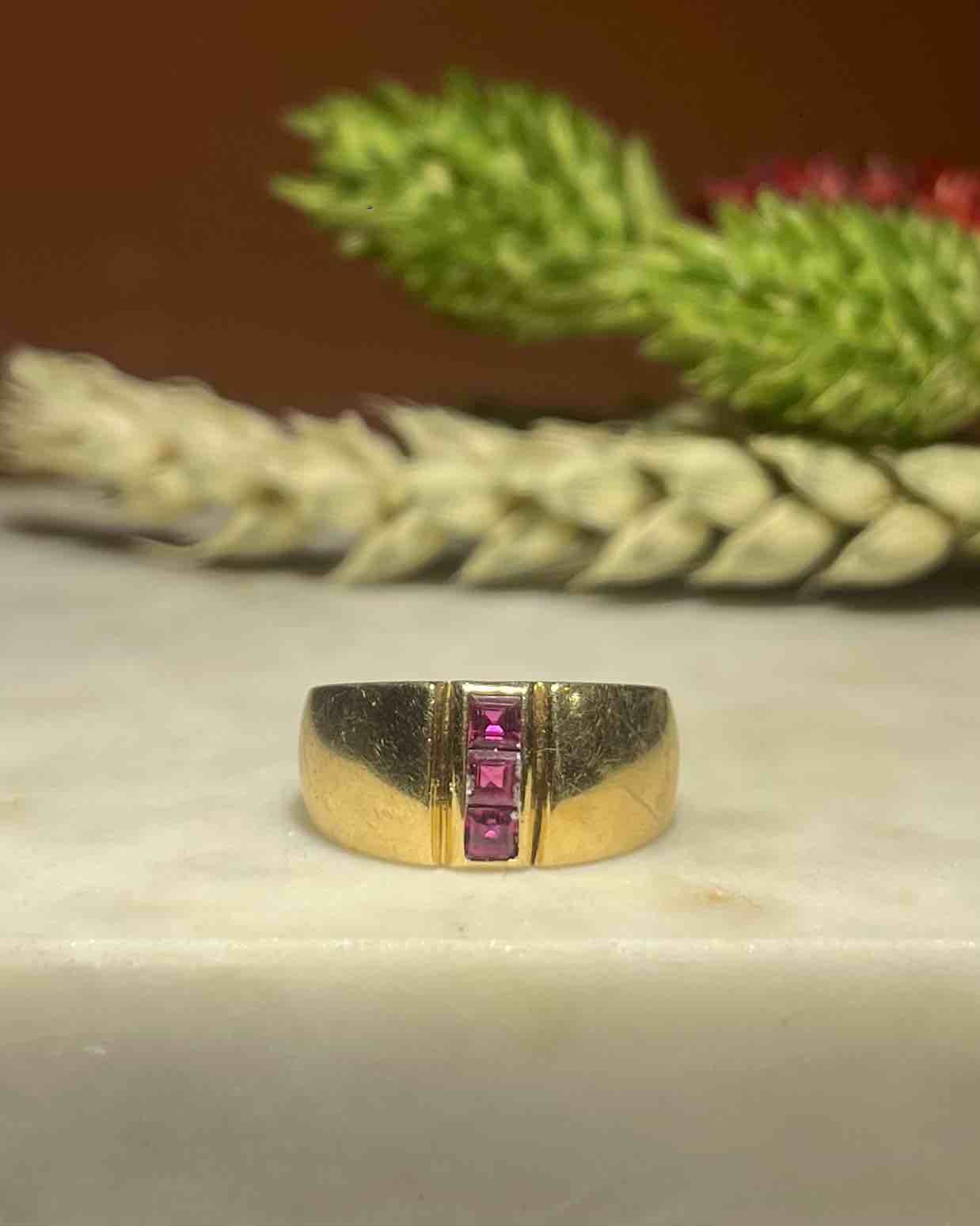 Bague Jonc Or &amp; Rubis "Murielle" - Elliade Paris