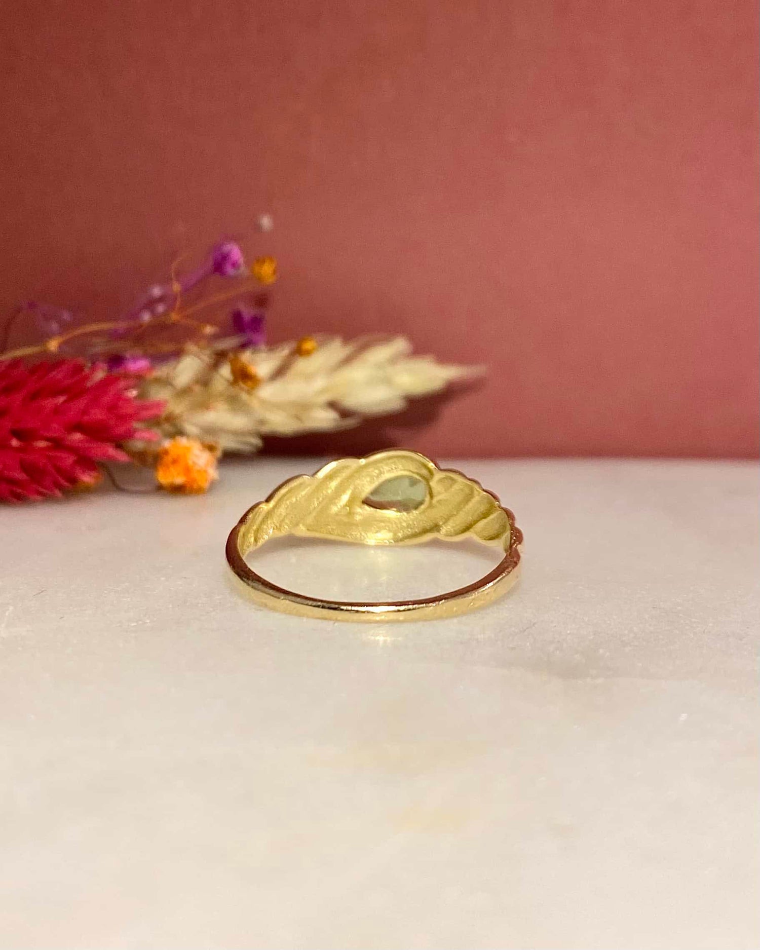 Bague Jonc Solitaire Péridot 0.40 carat &quot;Cassiopée&quot;