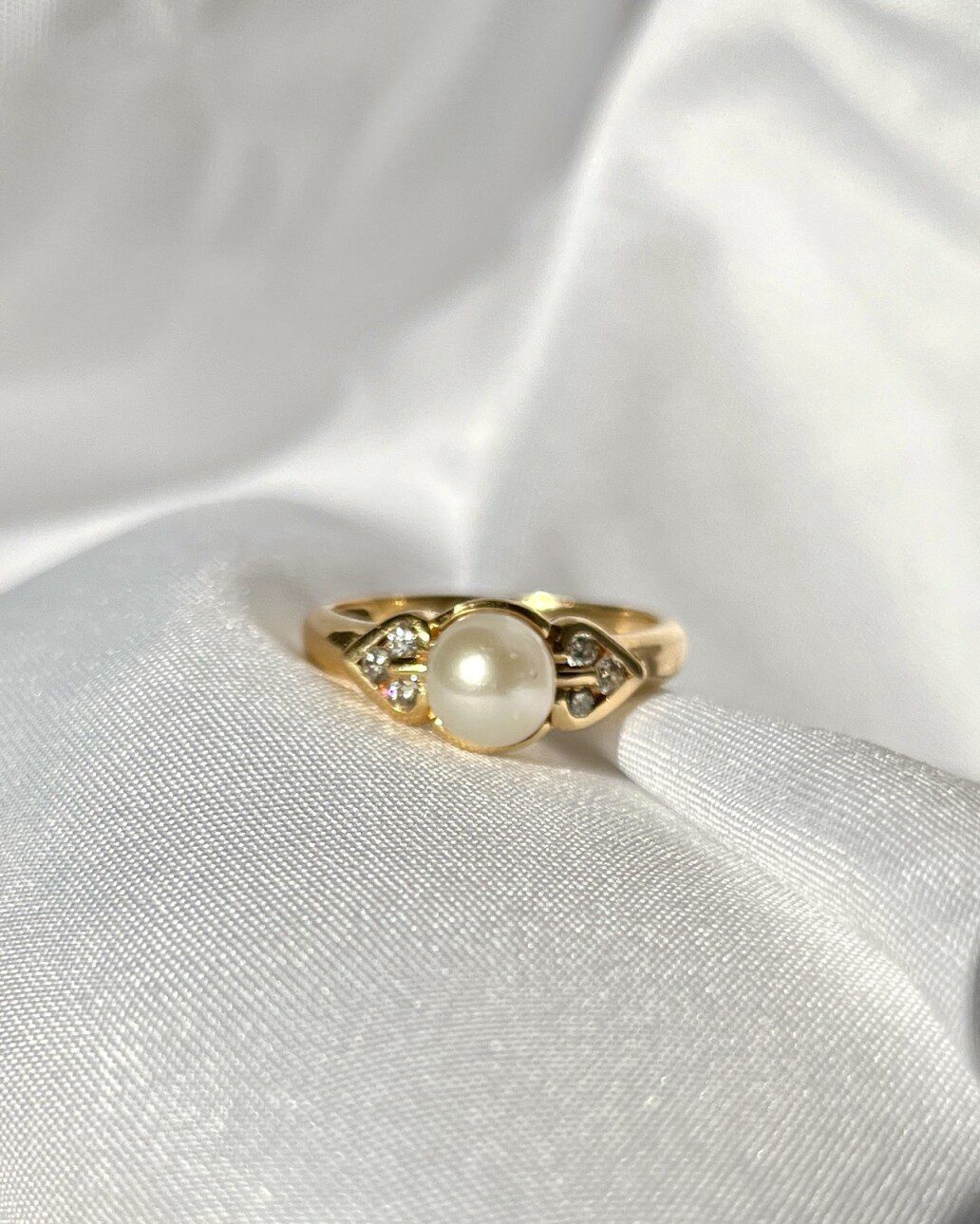 Bague jonc Perles &amp; Diamant "Fanny" - Elliade Paris