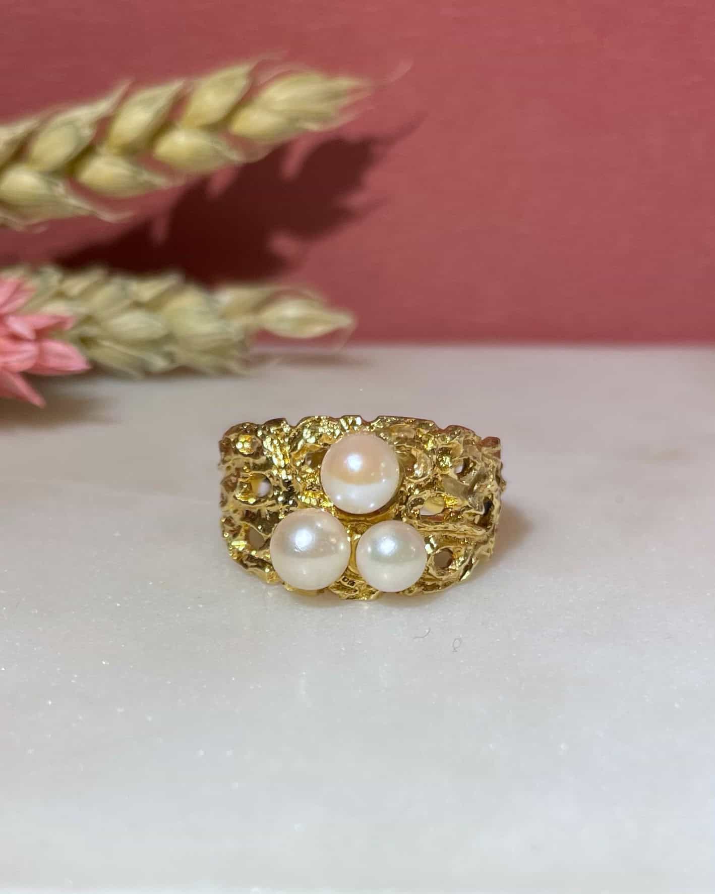 Bague Jonc Perles "Iselda" - Elliade Paris