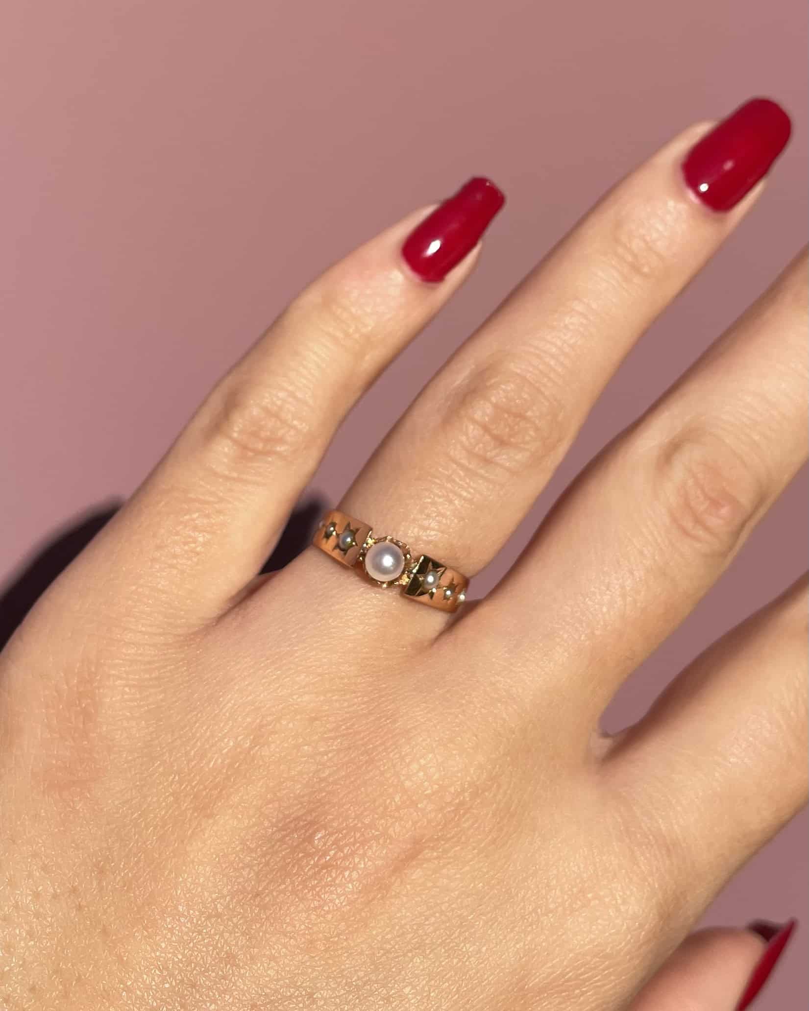 Bague Vintage Jonc Perles &quot;Billie&quot;