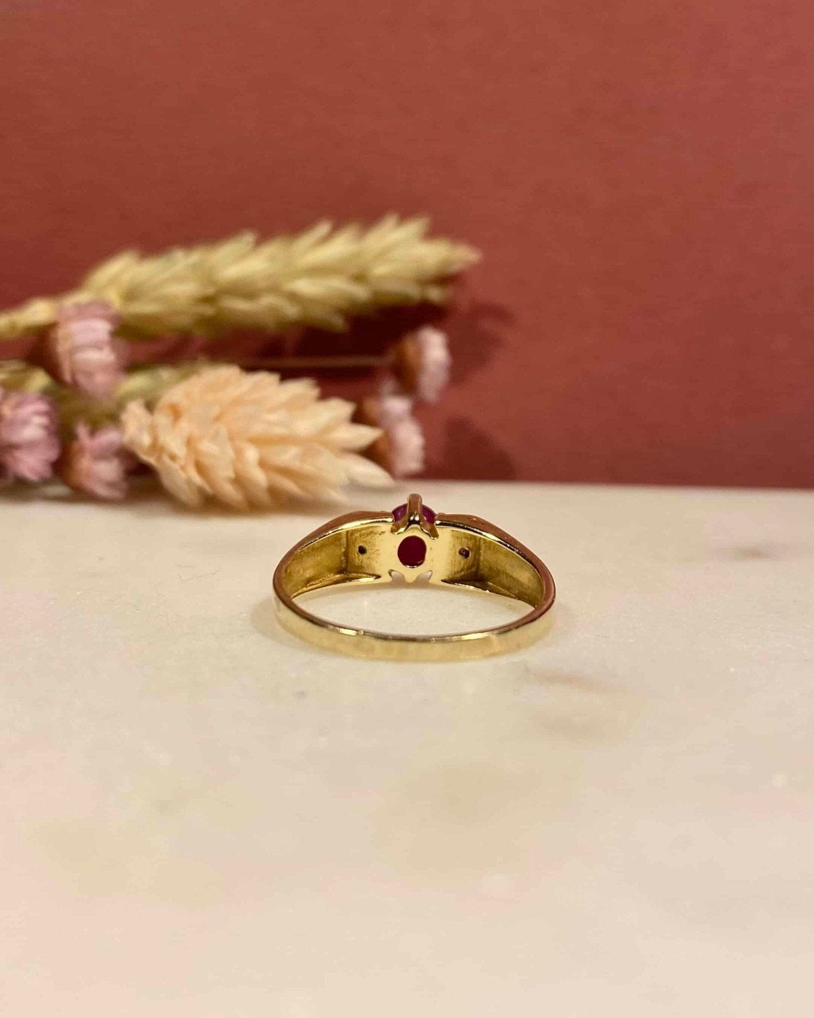 Bague Jonc Rubis 0.45 carat &amp; Diamants "Rachelle" - Elliade Paris