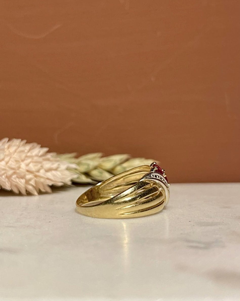 Bague Jonc Rubis 0.60 carat &amp; Diamants "Zelda" - Elliade Paris