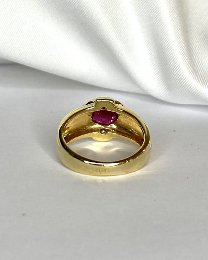 Bague Jonc Rubis 0.74 carat, Diamants &amp; Or 5.42g "Vaea" - Elliade Paris