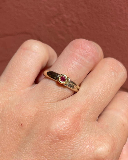 Bague Jonc Rubis deux ors &quot;Philaé&quot; - Elliade Paris