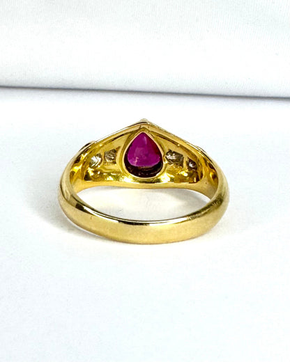 Bague Jonc Rubis, Diamants 0.55 carat &amp; or 6,39g "Clarisse" - Elliade Paris