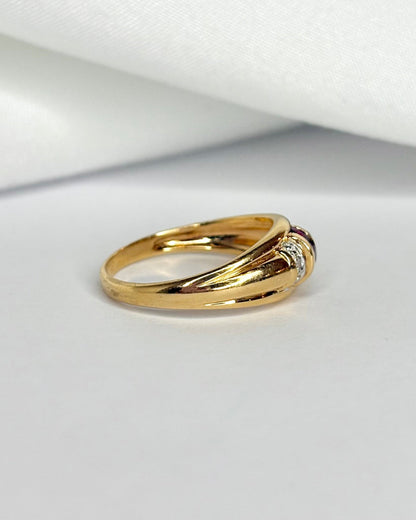 Bague Jonc Rubis &amp; Diamants "Dina" - Elliade Paris