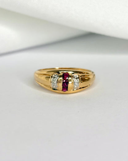 Bague Jonc Rubis &amp; Diamants "Dina" - Elliade Paris
